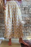 Daughter Of Ibiza Indira Frill Kick Pant Ochre & Rose