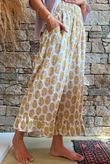 Daughter Of Ibiza Indira Frill Kick Pant Ochre & Rose