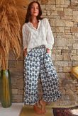 Daughter Of Ibiza Indira Frill Kick Pant French Navy & Denim