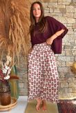 Daughter Of Ibiza Indira Frill Kick Pant Merlot & Mauve