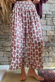 Daughter Of Ibiza Indira Frill Kick Pant Merlot & Mauve