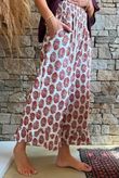 Daughter Of Ibiza Indira Frill Kick Pant Merlot & Mauve