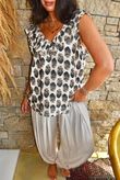 Daughter Of Ibiza Indira Frill Tank Black & Earth