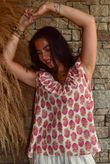 Daughter Of Ibiza Indira Frill Tank Fuchsia & Marigold
