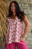 Daughter Of Ibiza Indira Frill Tank Fuchsia & Marigold