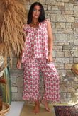 Daughter Of Ibiza Indira Frill Tank Fuchsia & Marigold