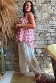 Daughter Of Ibiza Indira Frill Tank Fuchsia & Marigold