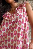 Daughter Of Ibiza Indira Frill Tank Fuchsia & Marigold