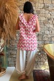 Daughter Of Ibiza Indira Frill Tank Fuchsia & Marigold