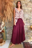 Daughter Of Ibiza Indira Frill Tank Merlot & Mauve