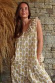 Daughter Of Ibiza Indira Frill Tank Ochre & Rose