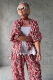 Daughter Of Ibiza Lovechild Balloon Sleeve Shirt Scarlet & Rose 