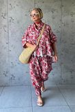 Daughter Of Ibiza Lovechild Balloon Sleeve Shirt Scarlet & Rose 