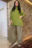 Donald Plaid Brushed Cotton Demi Bloom Pant Olive /6