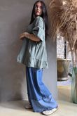 Driftwood Bell Sleeve Smock Top Khaki