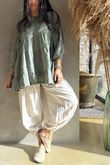 Driftwood Bell Sleeve Smock Top Khaki