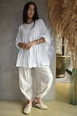 Driftwood Bell Sleeve Smock Top White