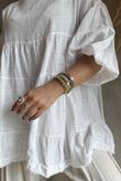 Driftwood Bell Sleeve Smock Top White