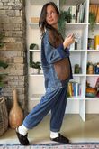 Duran Cable Knit Vintage Jumper Blue Denim