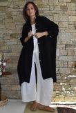 Dusk Bubble Cotton Duster Jacket Black