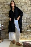 Dusk Bubble Cotton Duster Jacket Black