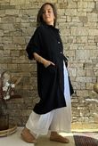 Dusk Bubble Cotton Duster Jacket Black