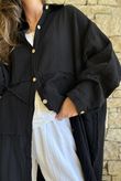 Dusk Bubble Cotton Duster Jacket Black