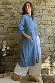 Dusk Bubble Cotton Duster Jacket Denim
