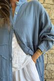 Dusk Bubble Cotton Duster Jacket Denim