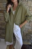 Dusk Bubble Cotton Duster Jacket Olive