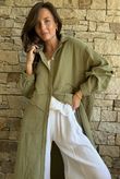 Dusk Bubble Cotton Duster Jacket Olive