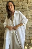 Dusk Bubble Cotton Duster Jacket White