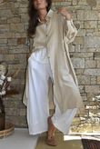 Dusk Bubble Cotton Duster Jacket Stone