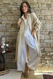 Dusk Bubble Cotton Duster Jacket Stone