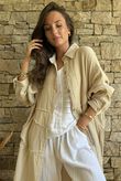 Dusk Bubble Cotton Duster Jacket Stone