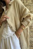 Dusk Bubble Cotton Duster Jacket Stone