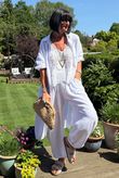 Dusk Bubble Cotton Duster Shirt Dress White