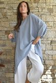 Dusk Bubble Cotton Parachute Top Bridgerton Blue
