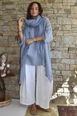 Dusk Bubble Cotton Parachute Top Bridgerton Blue