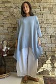 Dusk Bubble Cotton Parachute Top Bridgerton Blue