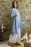 Dusk Bubble Cotton Parachute Top Bridgerton Blue