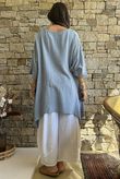 Dusk Bubble Cotton Parachute Top Bridgerton Blue
