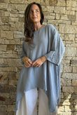 Dusk Bubble Cotton Parachute Top Bridgerton Blue