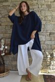 Dusk Bubble Cotton Parachute Top Navy