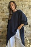 Dusk Bubble Cotton Parachute Top Navy