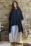 Dusk Bubble Cotton Parachute Top Navy