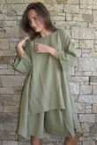 Dusk Bubble Cotton Parachute Top Olive