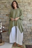 Dusk Bubble Cotton Parachute Top Olive