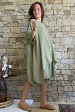 Dusk Bubble Cotton Parachute Top Olive