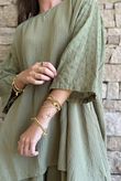 Dusk Bubble Cotton Parachute Top Olive